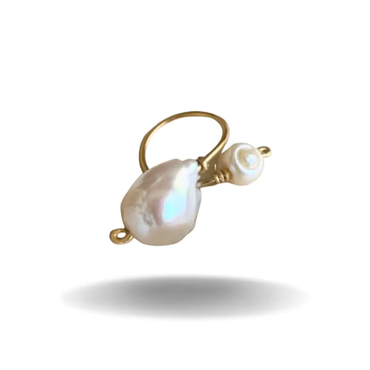 Classic Two Freshwater Pearl Ring - Image #3