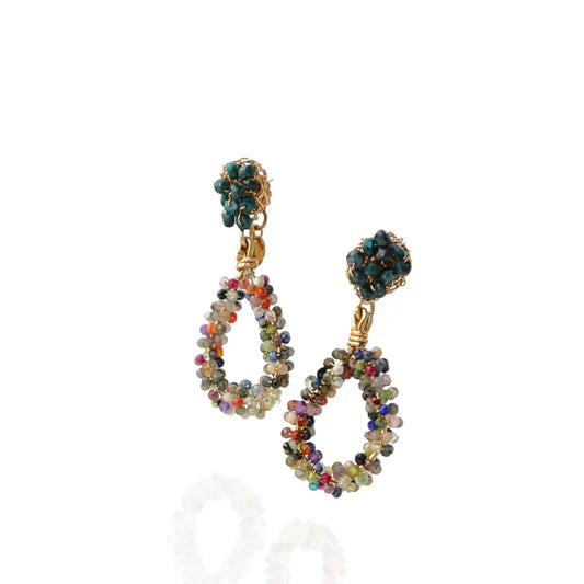 14/20 Yellow Gold-Filled  Earring in Tourmaline & Amethyst - Image #1