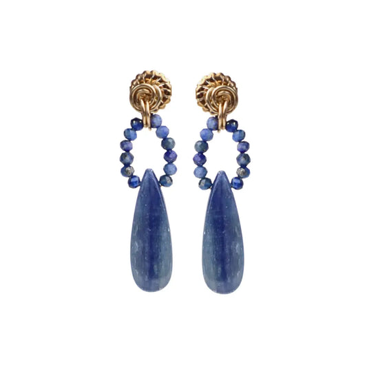 14/20 Gold Filled  Earring in Blue kyanite & Lapis Lazuli - Image #1