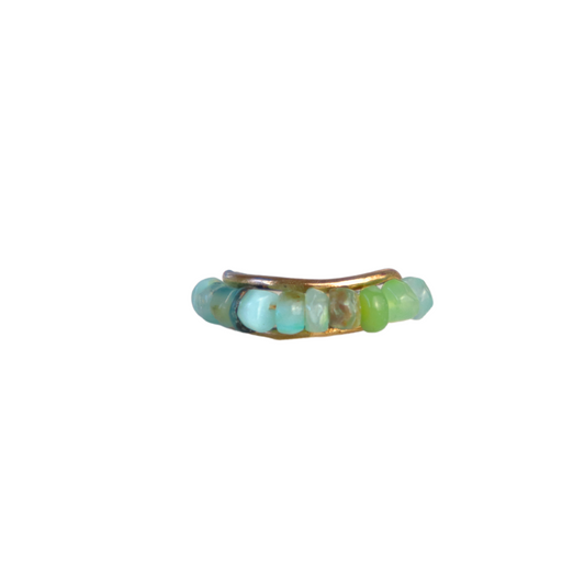 14/20 Yellow Gold-Filled  Ring in Peruvian Blue Opal