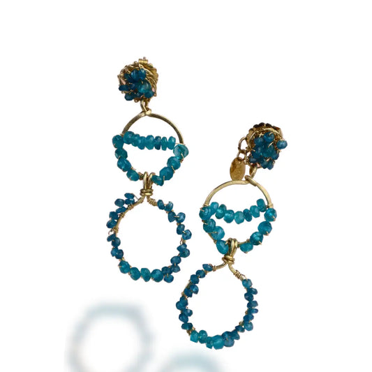 Blue Oasis Handcrafted Apatite Earrings - Image #3