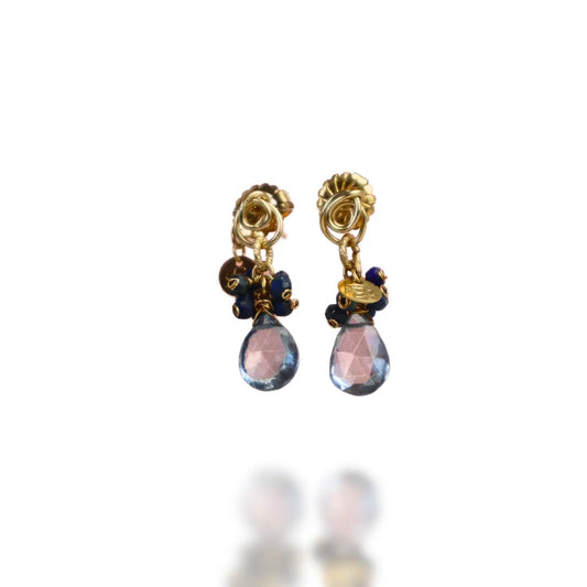 14/20 Gold Filled Earring in Quartz & Lapis Lazuli - Image #2